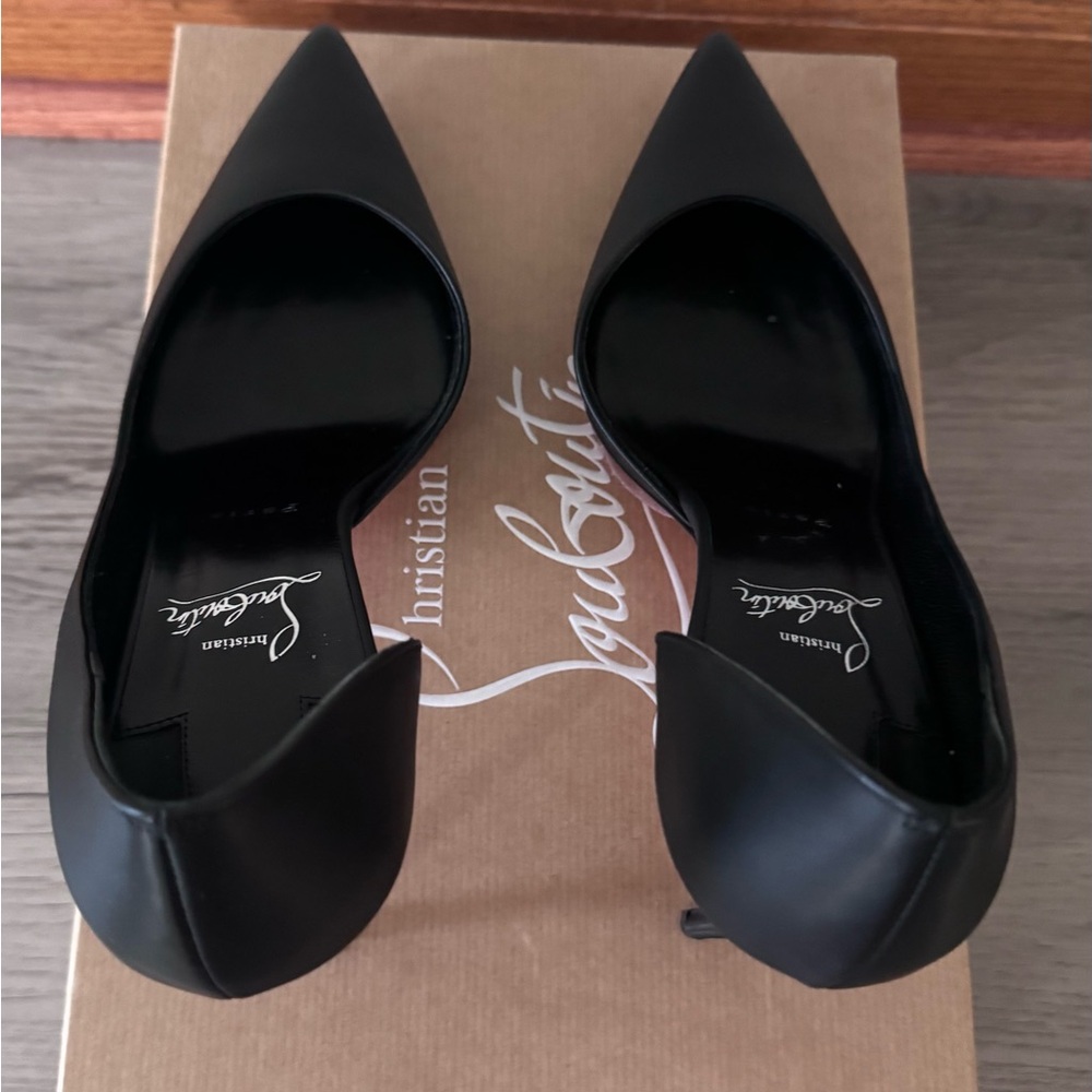 Christian Louboutin Iriza 85 Black  Leather Pumps - Picture 6 of 9